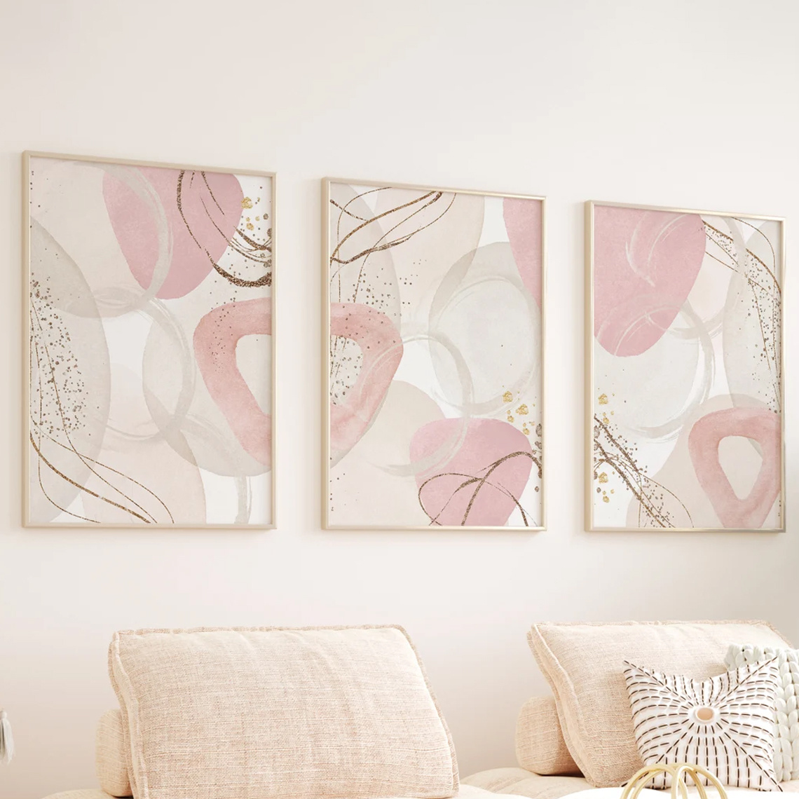 Abstract Canvas Set - 3-częściowy zestaw obrazów na płótnie w