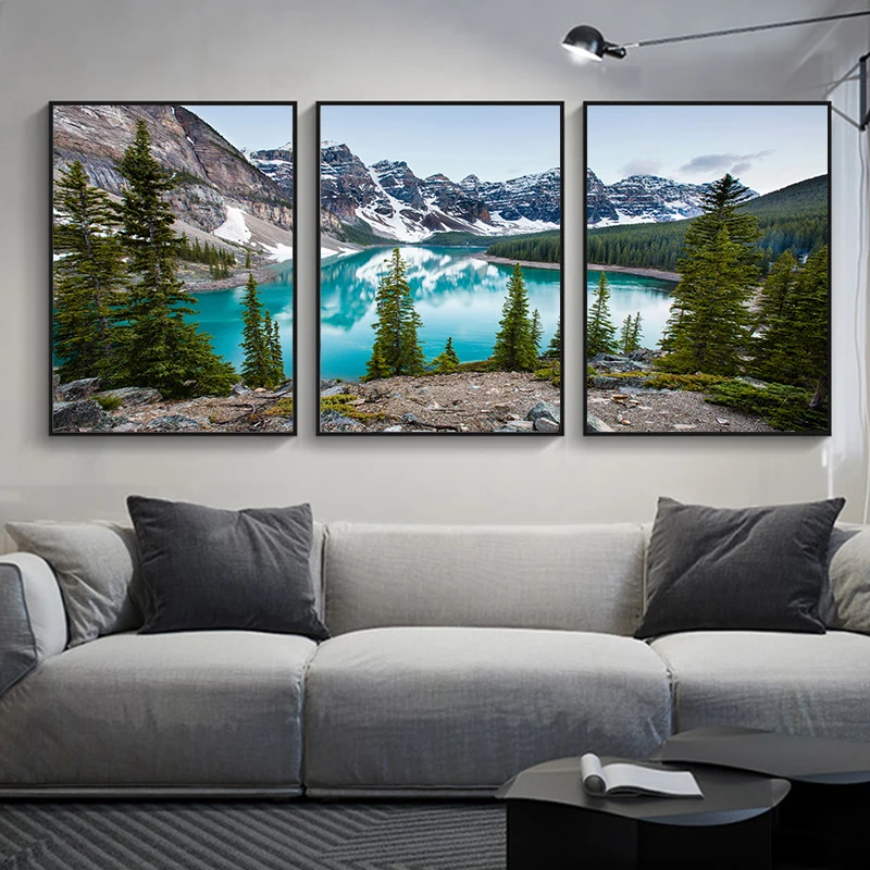 Abstract Canvas Set - 3 szt./zestaw Naturalny krajobraz leśny Plakat